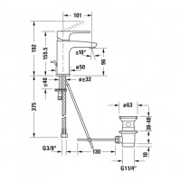 MONOMANDO LAVABO B1 DURAVIT